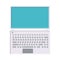 Vector illustration of white flat icon simple modern digital digital ultrathin rectangular laptop with keyboard isolated on white
