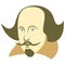 Vector illustration of William Shakespeare in cartoon style