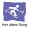 Vector illustration of Winter sports icon. Para Alpine Skiing.