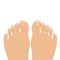 Vector illustration of a woman barefoot. Top view.