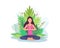 Vector illustration Woman doing yoga exercise