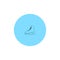 Vector illustration. Woman figure Skates icon iolated on blue circle on white background. eps10