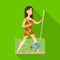 Vector illustration of woman and neanderthal icon. Set of woman and fish stock symbol for web.