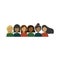 Vector illustration with women of different skin types and hair color. The struggle for freedom, independence, equality