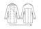 Vector illustration of women`s double-breasted trench coat