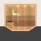 Vector Illustration of Wooden Empty Sauna Room