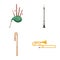 Vector illustration of woodwind and instrument icon. Set of woodwind and musical stock vector illustration.