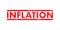 Vector illustration of the word Inflation in the red ink stamp