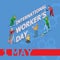 Vector illustration of Workers Day. Isometric icons.