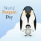 Vector illustration for World Penguin Day. Family parent and child