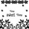 Vector illustration writing home sweet home with design flower frame
