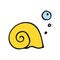 Vector illustration of a yellow seashell. Hand drawn icon.