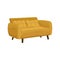 Vector illustration of a yellow sofa side view in cartoon style. Big couch.