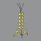 Vector Illustration of a yellow Spikelet of wheat plant icon isolated on a gray background