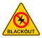 Vector illustration of a yellow triangle traffic sign warning against blackout