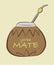 Vector illustration of yerba Mate, Calabash with Bombilla