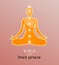 Vector illustration of yoga meditation in lotus position. Yoga is your inner power.