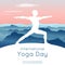 Vector illustration with yogi in yoga pose