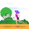 Vector illustration of Yong woman running
