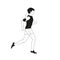 Vector illustration of young male athlete engaged in running