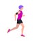 Vector illustration of young male athlete engaged in running,