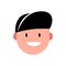 Vector illustration of young smiling man in a cap. Portrait of handsome cheerful teenager hipster. Avatar, profile, ID picture of