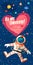 Vector illustrationabout outer space for Valentines day.