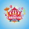 vector illustrations of carnival circus with tent and carousels