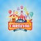 vector illustrations of carnival circus with tent and carousels