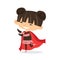 Vector illustrations of female and male kids superheroes in funny comics costume