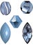 Vector illustrations of Lace blue agate, a blue gem and blue beads