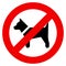 Vector illustrations of the no dogs allowed sign