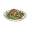 Vector illustratioon of Grilled Halloumi salad