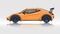 Vector or illustrator of model sport car orange color.