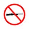 Vector, illustrator of no gun weapon sign. No weapons allowed si