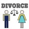 Vector illustrstion of divorced couple