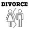 Vector illustrstion of divorced couple