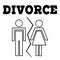 Vector illustrstion of divorced couple