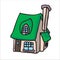 Vector Ilustration Cartoon Home, Building, Castle