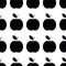 Vector ilustration. Seamless pattern flat black apple on white background Decoration