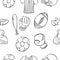 Vector ilustration sport equipment doodles