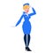 Vector ilustration of stewardess in the uniform. Female