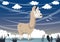 Vector Iluustration Of Cartoon Llama