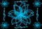 Vector image. Abstract image. Blue lightning flower frame