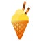 Vector image of banana melon lemon ice cream with chocolate sticks