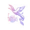 Vector image. Birds in flight hand drawing. The Fairy Bird