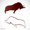 Vector image of an bison