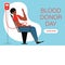 A vector image of a black man donating blood.