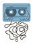 Vector Image Of Blue Damaged Cassette