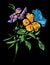 Vector image of a bouquet of pansies